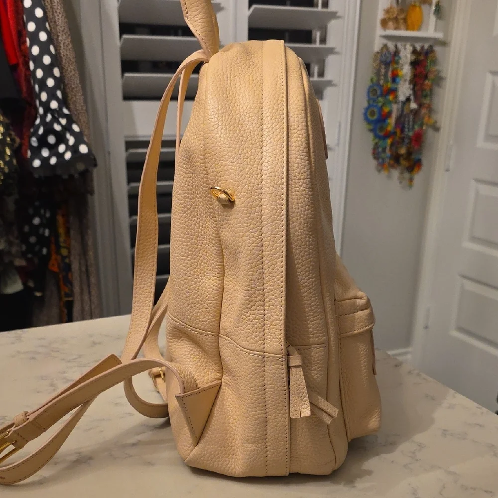Tory Burch Beige Leather Backpack - Picture 9 of 16